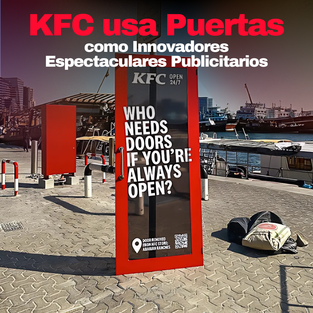 KFC usa puertas como innovadores espectaculares publicitarios







